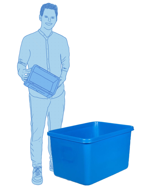 Rechteckbehälter L 340 Liter blau