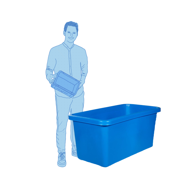 Rechteckbehälter XL 450 Liter blau