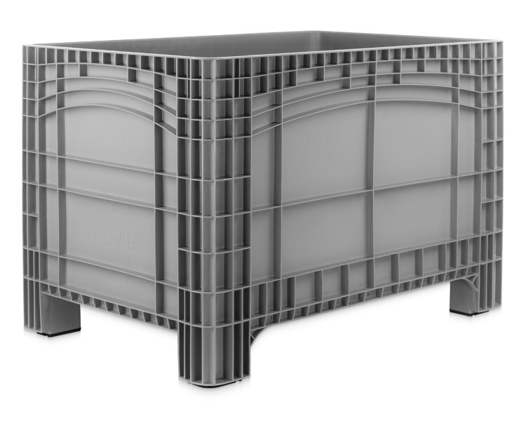 NOAHBOX XL Palettenbox 1200x800x800 mm | Großbehälter grau Füße
