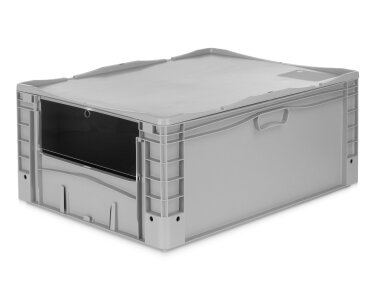 Eurobehälter 800x600x320mm Basicline plus mit Entnahmeklappe Einzelabnahme