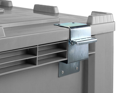 Abschließbarer Scharnierdeckel für Palettenbox 1200x1000 mm grau (ohne Box)