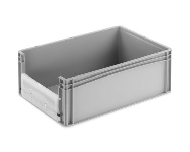 Eurobehälter 600x400x220mm Basicline geschlossen mit Riegelklappe Einzelabnahme