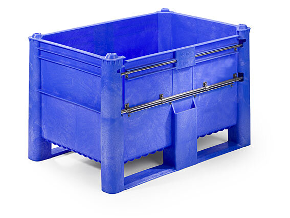 Palettenbox 1200x800x740 mm mit Entladeklappe blau