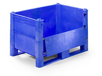 Palettenbox 1200x800x740 mm mit Entladeklappe blau