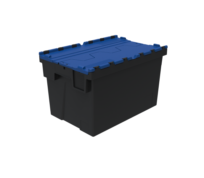 Mehrweg-Stapelbehälter, LxBxH 600 x 400 x 367 mm,  schwarz Blau-Palettenabnahme