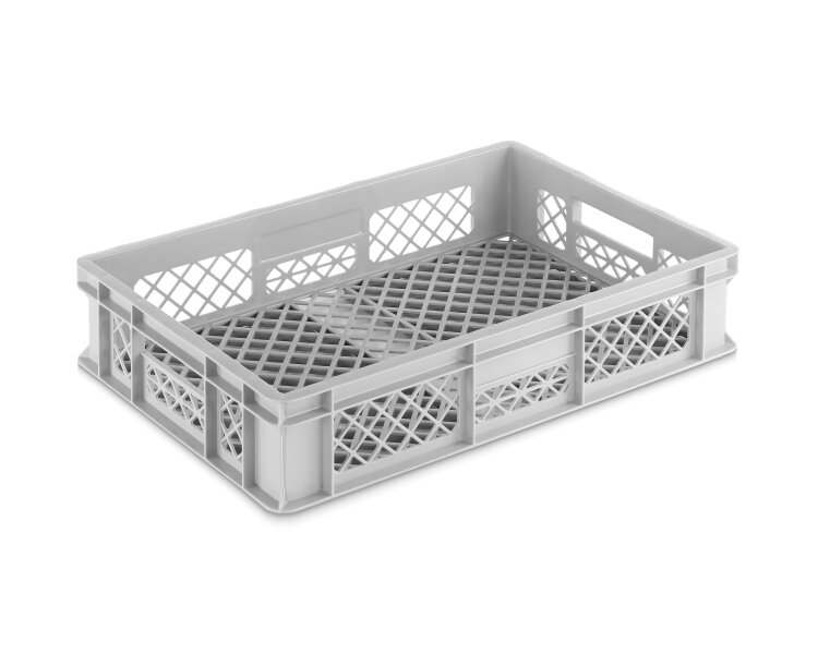 Gläserkiste 600x400x130mm grau mit versch. Einsätzen 6 Gläser (2x3)