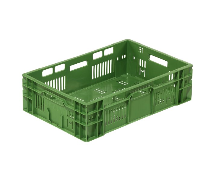 3 x Kunststoff E1 Kiste Gemüsekiste Obstkiste Stapelbox Mehrzweckkiste hellgrün 